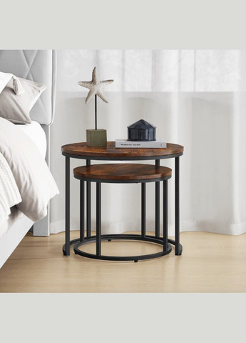 Комплект журнальних столиків Oreo круглі коричневий Leobert (301865863)