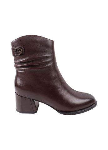 Коричневые ботильоны женские кабировые натуральная кожа Geronea 1059-25DH