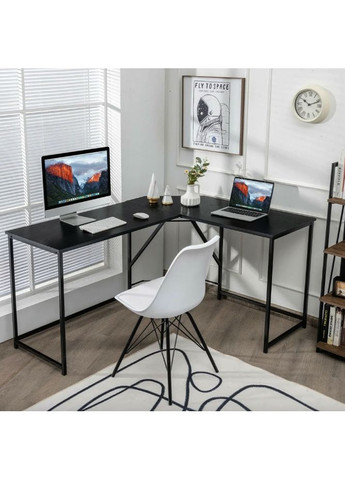 Компьютерный стол Rubin L-образный в стиле Loft черный Costway (361952046)