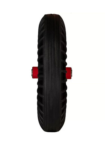 Колесо цельнорезиновое ЦВЕТОК PRO 1106037 (4х8, без оси, 20 мм) черное с красным диском (24367) КВІТКА (305826630)
