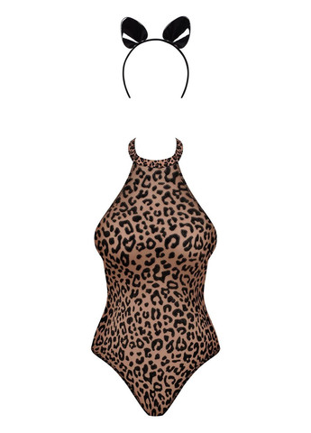 Эротический костюм леопарда Leocatia teddy леопардовый - CherryLove Obsessive комбинированный