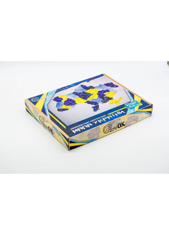 Деревянный пазл "Карта Украины" Арт-60906 сине-желтый 60х90 см. PuzzleOK (362589370)