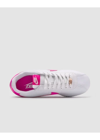 Белые летние кроссовки nike cortez gs white laser fuchsia найк кортез No Brand