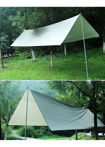 Тент туристический со стойками Водонепроницаемый S 3Х5 метра Светлый хаки (DF050465) Bluefield (349844252)