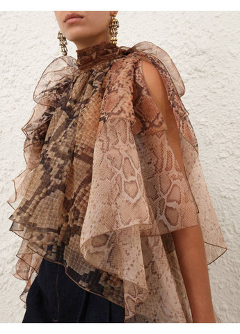 Коричневая блуза ZIMMERMANN