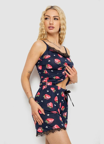 Синя піжама жіноча з принтом Ager 243R2129