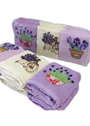 Набір комплект класичних кухонних махрових поглинаючих рушників з малюнками в упаковці 6 штук 30х50 см (478559-Prob) Unbranded квітковий комбінований