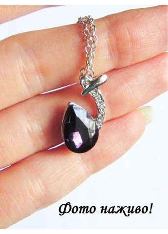 Фіолетова підвіска, кулон крапля на ланцюгу. 10-087-1 No Brand (369505015)