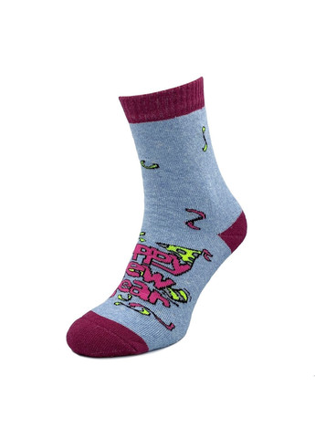 Комбіновані шкарпетки жіночі, махрові, високі. happy new year. набір з 3-х пар. kолір: кольоровий мікс Крокус новорічні (365858363)