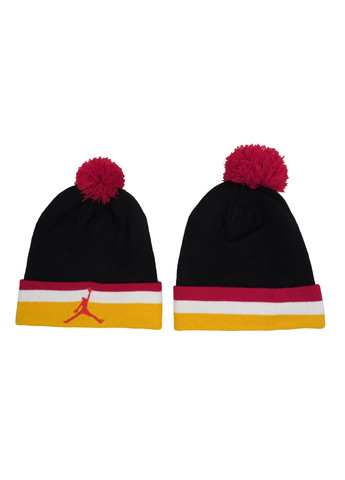 Чорна шапка з баскетболістом із бордовим помпоном КиП (358052582)