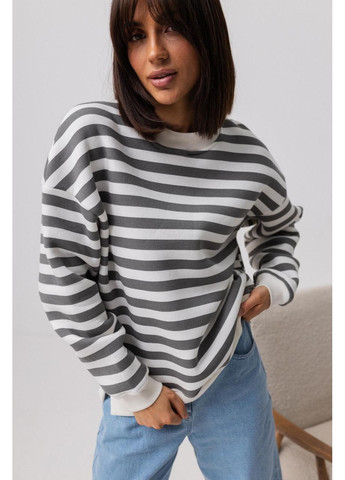 Кофта женская свитшот на флисе полоска 40 мокко. No Brand (366547562)