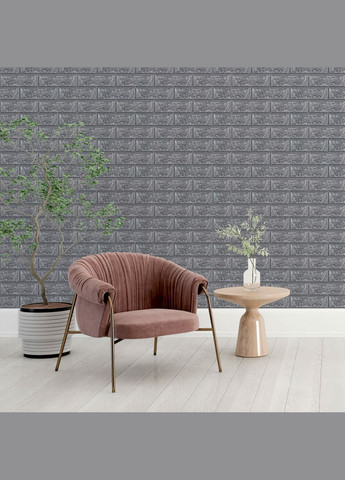 3D панель самоклеюча цегла Срібло 700х770х5мм (017-5) SW-00000038 Sticker Wall (298284403)