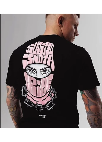 Чорна чоловіча футболка з принтом r25 black No Brand