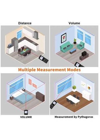 Лазерный дальномер Hauptson HS-L70 (70 м) с LCD-дисплеем, памятью - электронная рулетка для измерения расстояния, площади. China (358500954)