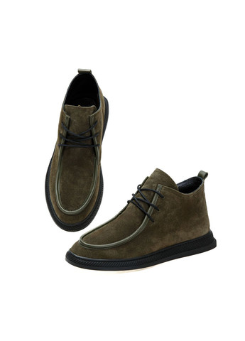 Осенние ботинки 01207 хаки Magnolya из натуральной замши