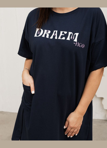 Туніка батал з рукавчиком бавовна з написом Dream Nicoletta (317356069)