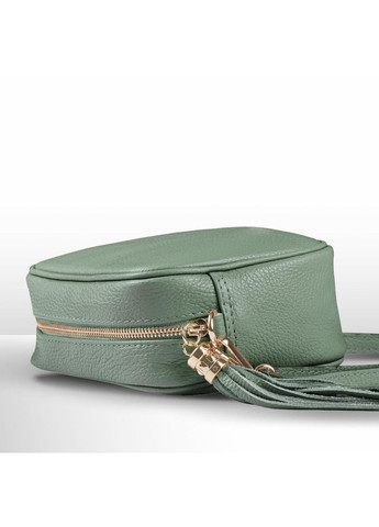 Кросс-боди Зелено-серый - Итальянская женская мягкая сумка кросс-боди из натуральной кожи на молнии с подкладкой TAKEASY (365875784)
