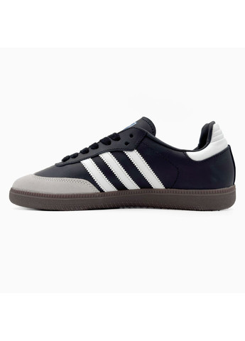 Сірі Осінні кросівки чоловічі adidas samba black / white / grey адідас самба No Brand
