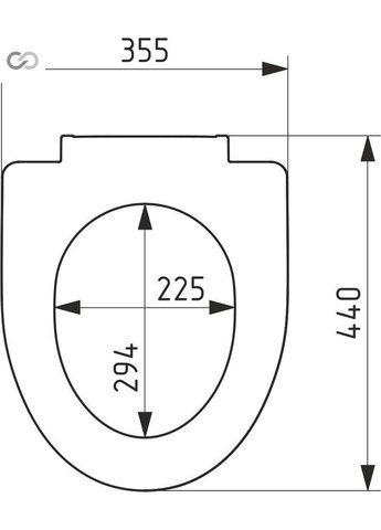 Сидіння для унітаза з металевим кріпленням СП‑6М, 365×445 мм SoloPlast (340286081)