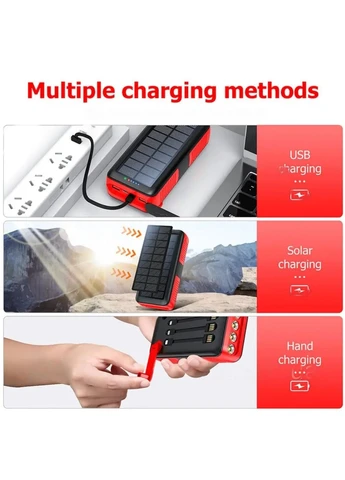 УМБ VHG PS-618 30000 mAh 10 W 3в1 с солнечной панелью и динамо машинкой, Red Samsung (361111357)