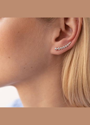 Срібні сережки - клаймбери Кульки 123221 Oniks (264644698)