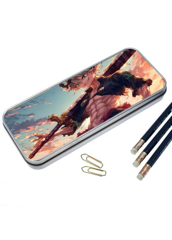 Органайзер для канцелярського приладдя металевий, кейс для дрібниць Чорна конюшина #001 7*18 см Silver No Brand (309153482)