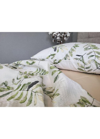 Постільна білизна з резинкою Оливкове гілля DUO, ранфорс гофра (жатка) Двухспальний розмір, наволочки 50/70 No Brand (363190861)