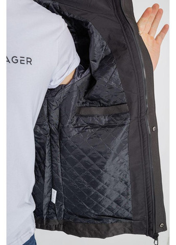 Чорна куртка чоловіча демісезонна з капюшоном,, 214r22015 No Brand