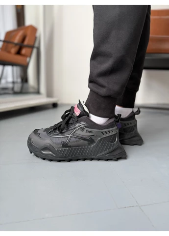 КРОСІВКИ ЖІНОЧІ OFF-WHITE ODSY-1000 BLACK GREY ОФФ ВАЙТ ЧОРНІ No Brand чорні демісезони (392012708)