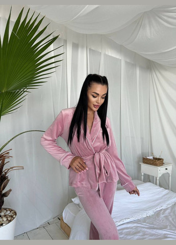 Пудровая всесезон пижама женская No Brand