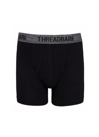 Набір чоловічих трусів боксерів Black A-Front Boxers 3 шт. в наборі, чорні. Threadbare Боксери (324266027)