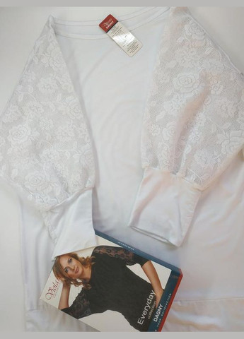 Біла жіноча блузка білого кольору з мереживом хл dagny Violana