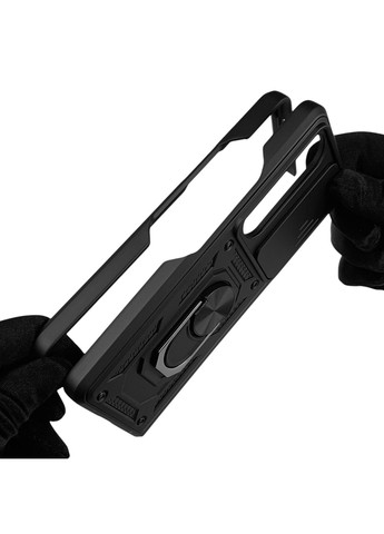 Чохол для Galaxy Fold 4 (SM-F936B) броньований з кільцем-тримачем підставкою зі шторкою на самсунг фолд 4 чорний rg1 Samsung (366230994)