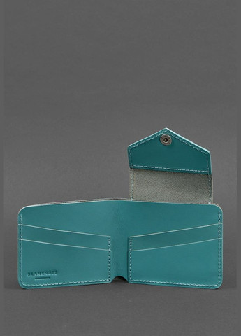 Шкіряне портмоне 4.2 на кнопці бірюзове (A-027410) BlankNote (328444992)