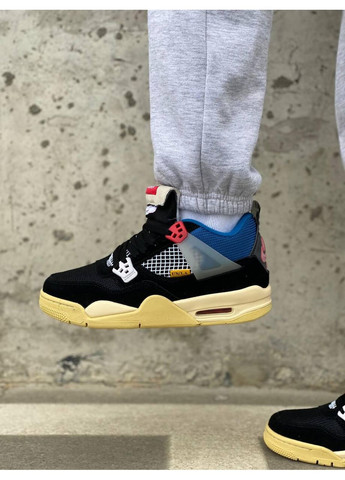 КРОССОВКИ ЖЕНСКИЕ NIKE AIR JORDAN RETRO 4 OFF NOIR НАЙК АИР ДЖОРДАН No Brand чёрные демисезоны (367176167)