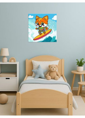 Картина за номерами - Літо. Лисеня на хвилі ©art_selena_ua 25х25 см IDEYKA (362203532)