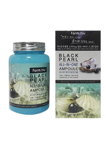 Ампульна сироватка для обличчя з чорними перлами Black Pearl All-in-One Ampoule 250 ml FarmStay (366973143)