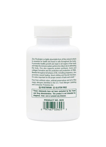 Вітаміни та мінерали Zinc Picolinate Vitamin B6, 120 таблеток Natures Plus (293482278)