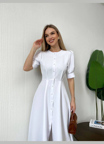 Белое платье Garna однотонное