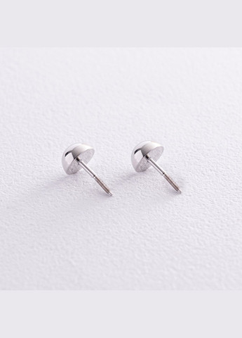 Сережки - пусети Напівсфера у білому золоті (0.7 см) с08205 Oniks (264024306)