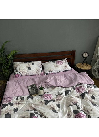 Постільна білизна бавовняна Гортензія Євро Простирадло на гумці 160x200х20 Бязь Біла 70 х 70 No Brand (364315362)