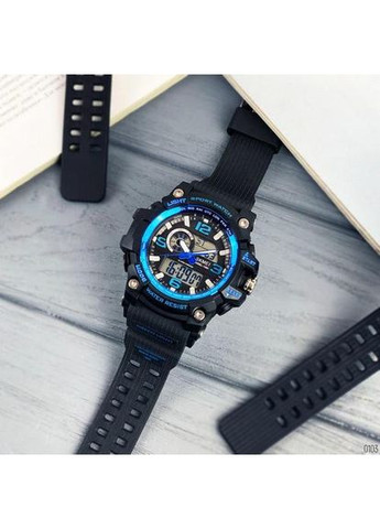 Годинник спортивний кварцовий чорно-синій для чоловіків з будильником і секундоміром ProDobro (367264243)