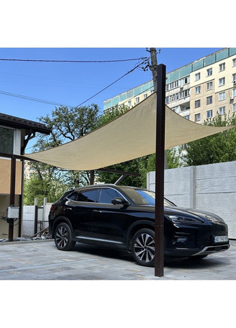 Тент навіс затінюючий квадратний 3х3м Сітка (Бежевий) No Brand (332637287)