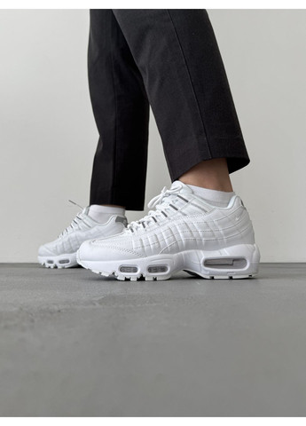 КРОССОВКИ ЖЕНСКИЕ NIKE AIR MAX 95 WHITE REFLECTIVE НАЙК АИР МАКС 95 No Brand белые демисезоны (368868452)