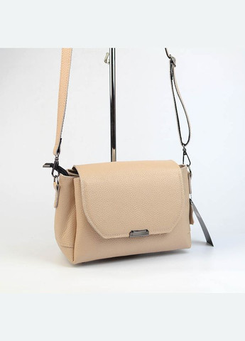 Пудровая женская маленькая кожаная сумка кросс-боди через плечо на три отделения Serebro (322846288)