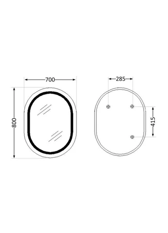 Дзеркало Gemini 800х700 з LED-підсвіткою Touch, з антизапотіванням, з димером, рев. темп. кольору (3000-6500K) Reverse Qtap (386648769)