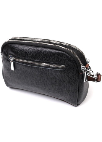 Шкіряна маленька повсякденна сумка для жінок 22324 Чорна Vintage (298568385)