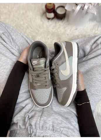 Сірі літні кросівки nike dunk low grey beige найк данк сірі No Brand
