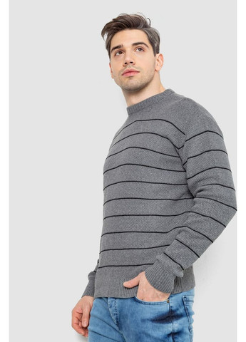 Серый свитер мужской в полоску, цвет темно-синий, 161r1057 Ager