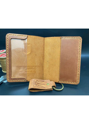 Обкладинка Для Посвідчення Офіцера із Натуральної Шкіри Ручної Роботи Набір + Брелок Коньячний Колір No Brand (356508823)